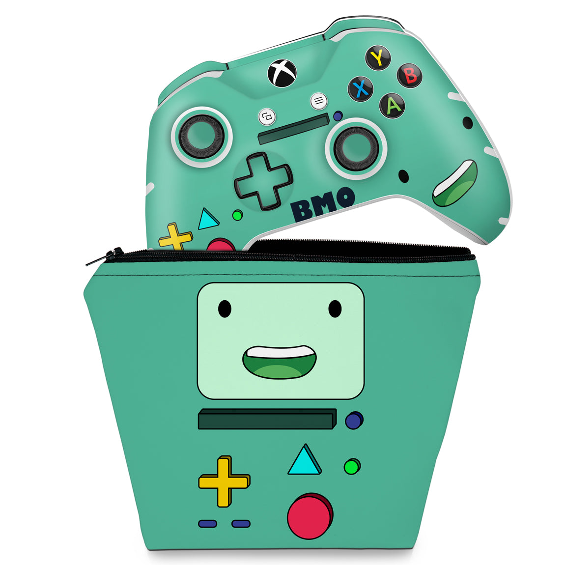 KIT Capa Case e Skin Anti-Rage Xbox One Slim X Controle - BMO Hora de Aventura