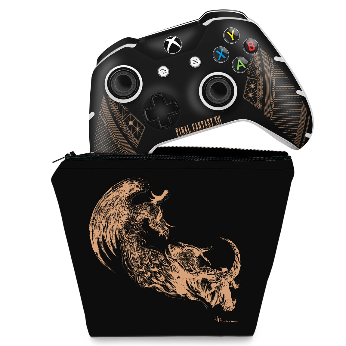 KIT Capa Case e Skin Anti-Rage Xbox One Slim X Controle - Final Fantasy XVI Edition