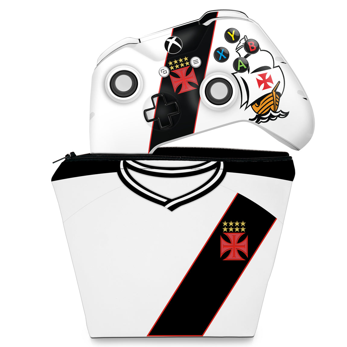 KIT Capa Case e Skin Anti-Rage Xbox One Slim X Controle - Vasco B