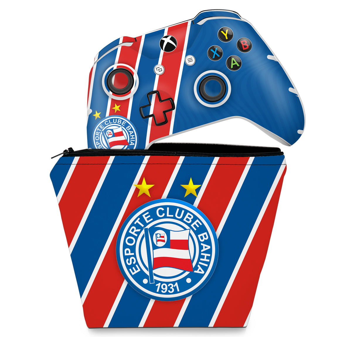 KIT Capa Case e Skin Anti-Rage Xbox One Slim X Controle - Bahia B