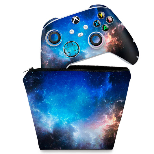 KIT Capa Case e Skin Anti-Rage Xbox Series S X Controle - Universo Cosmos