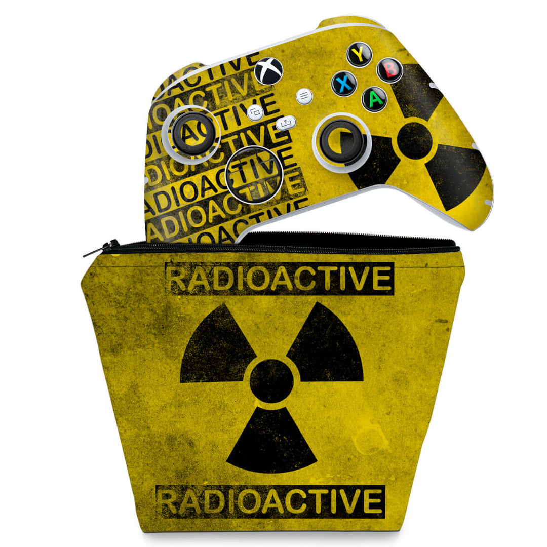 KIT Capa Case e Skin Anti-Rage Xbox Series S X Controle - Radioativo - Pop Arte Skins