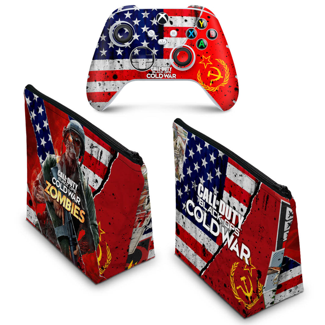 KIT Capa Case e Skin Anti-Rage Xbox Series S X Controle - Call Of Duty Cold War - Pop Arte Skins - foto 2