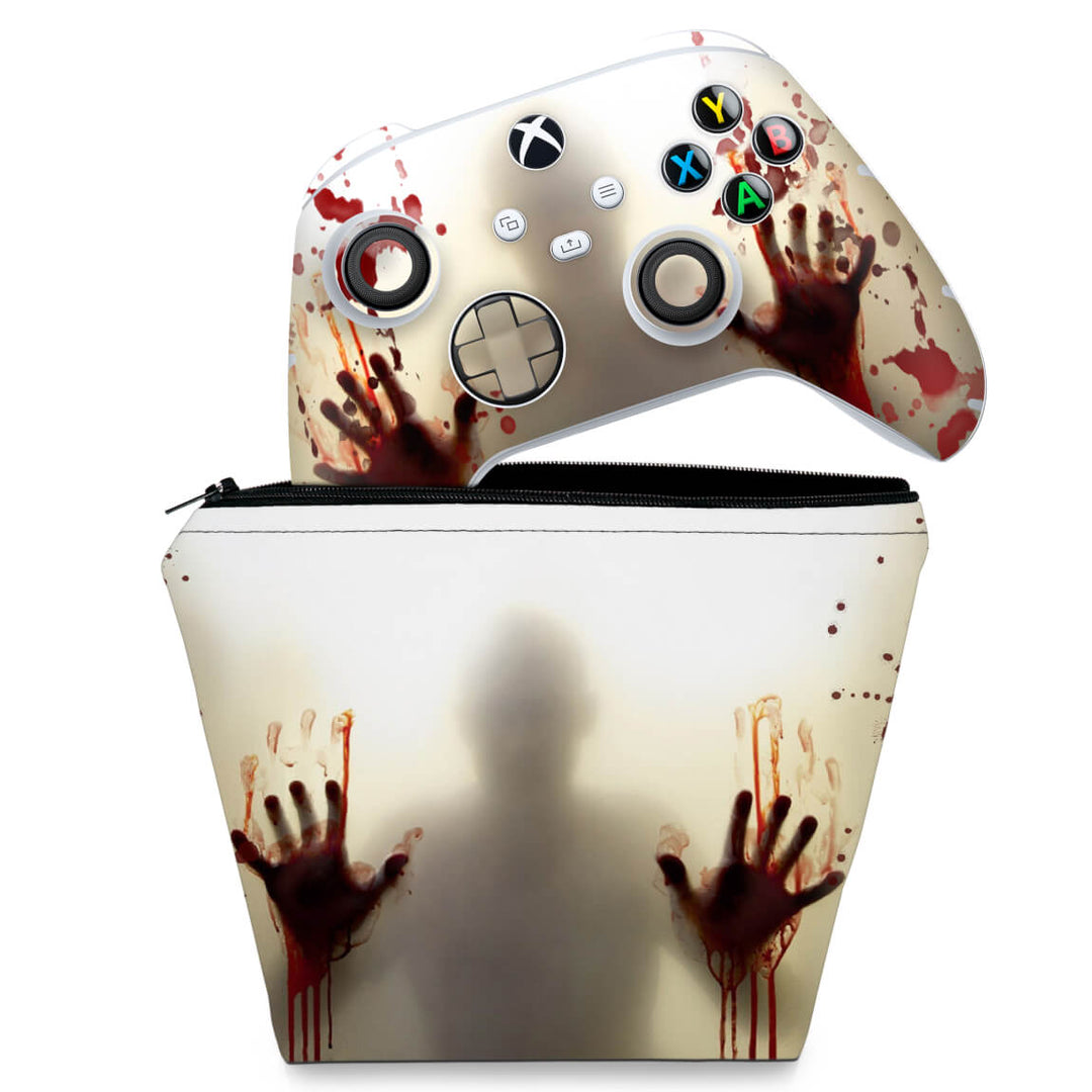 KIT Capa Case e Skin Anti-Rage Xbox Series S X Controle - Fear The Walking Dead - Pop Arte Skins
