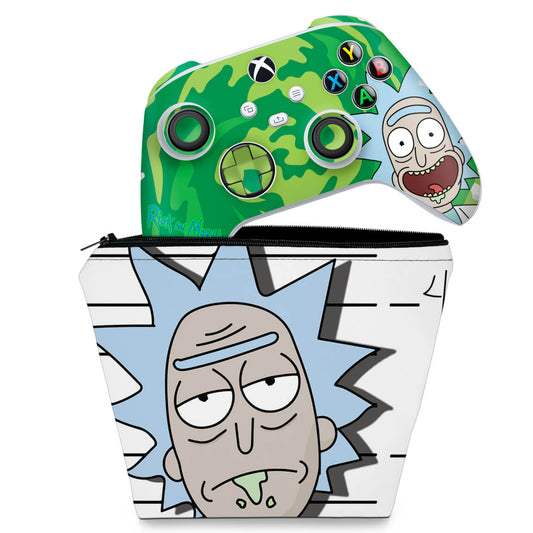 KIT Capa Case e Skin Anti-Rage Xbox Series S X Controle - Rick And Morty