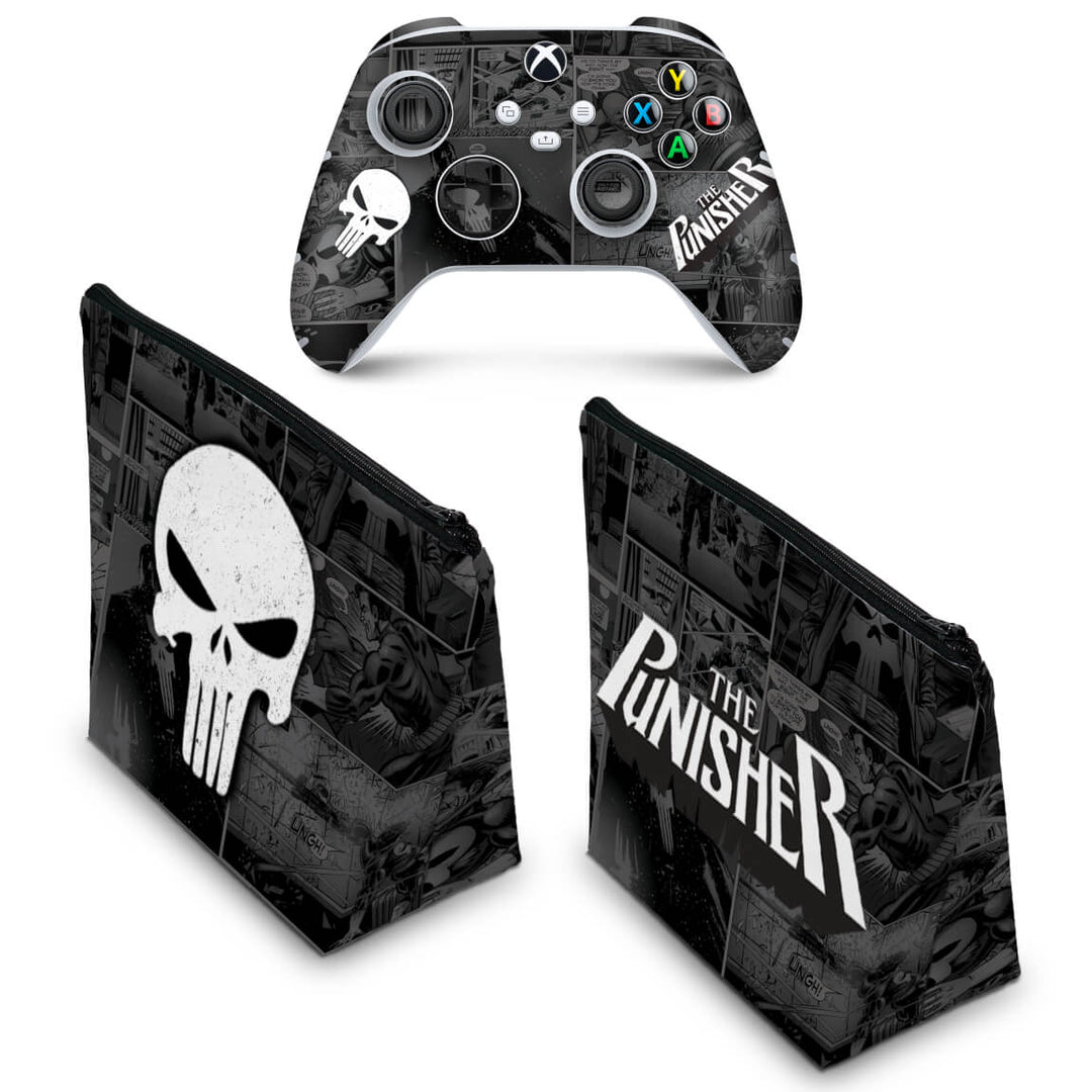 KIT Capa Case e Skin Anti-Rage Xbox Series S X Controle - The Punisher Justiceiro Comics - Pop Arte Skins - foto 2