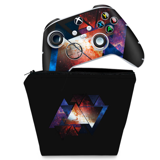 KIT Capa Case e Skin Anti-Rage Xbox Series S X Controle - Abstrato #90