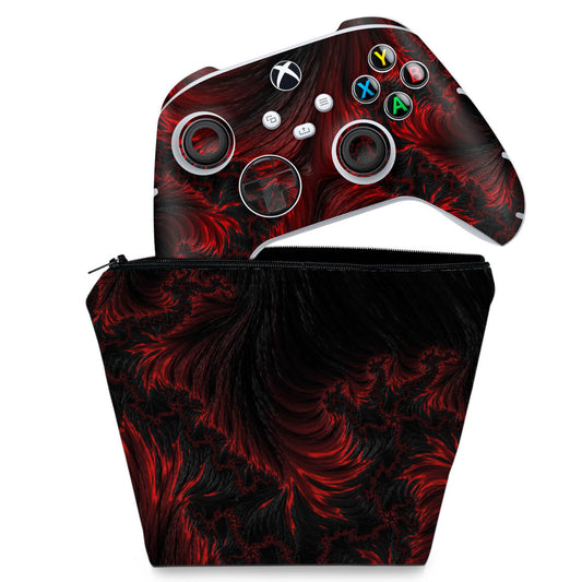 KIT Capa Case e Skin Anti-Rage Xbox Series S X Controle - Abstrato #96