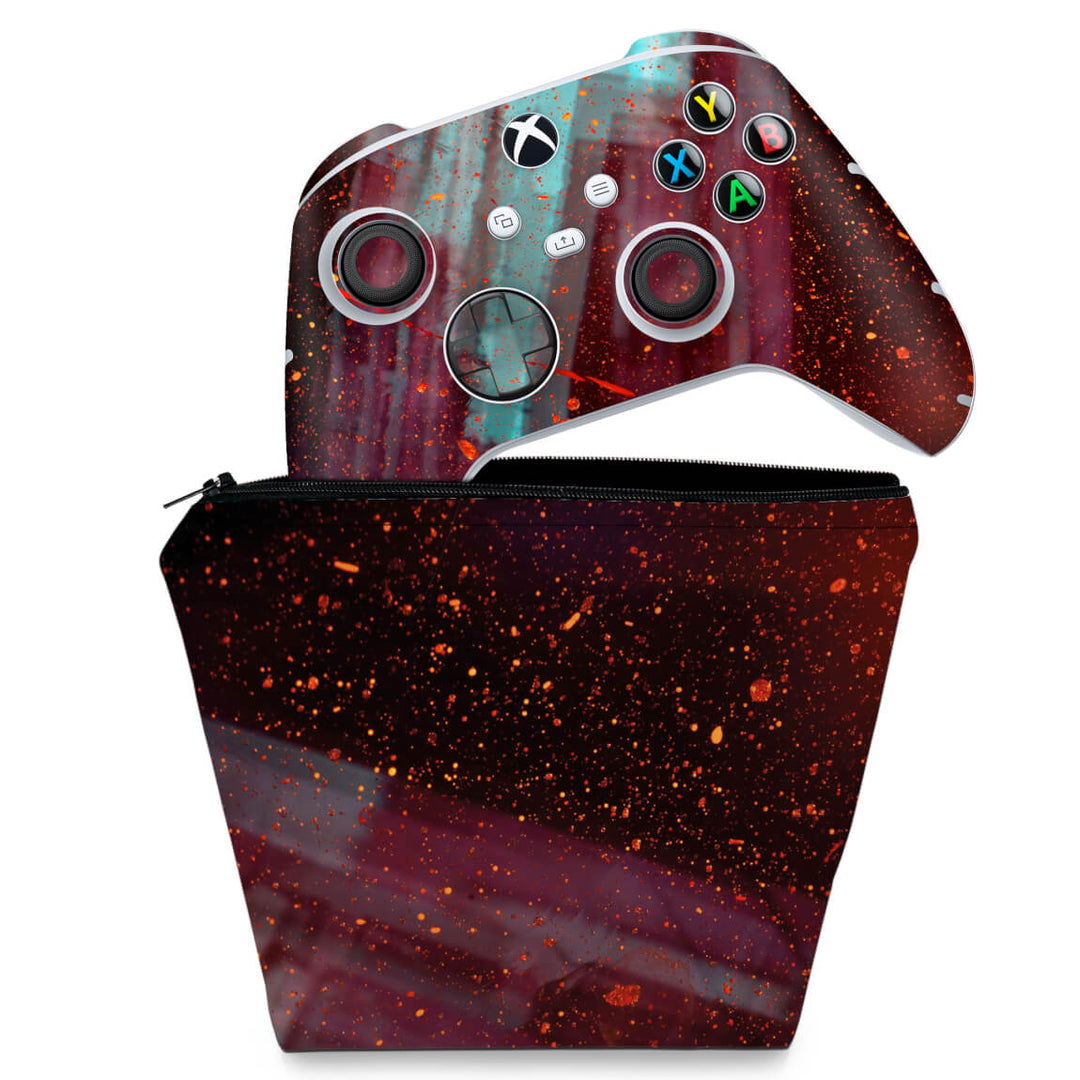 KIT Capa Case e Skin Anti-Rage Xbox Series S X Controle - Abstrato #100 - Pop Arte Skins