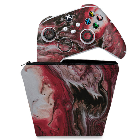 KIT Capa Case e Skin Anti-Rage Xbox Series S X Controle - Abstrato #104