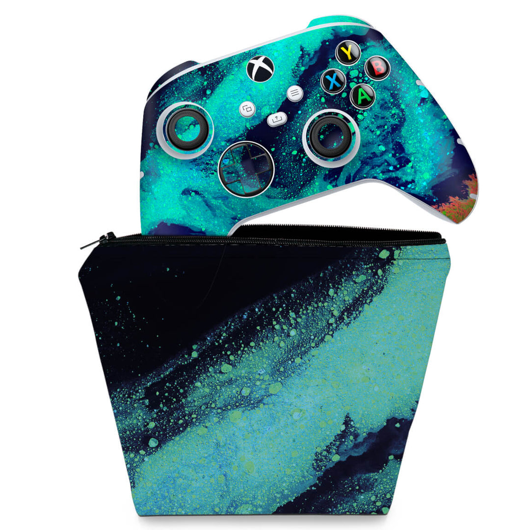 KIT Capa Case e Skin Anti-Rage Xbox Series S X Controle - Abstrato #105 - Pop Arte Skins