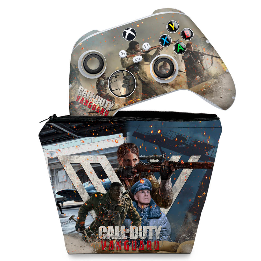 KIT Capa Case e Skin Anti-Rage Xbox Series S X Controle - Call of Duty Vanguard - Pop Arte Skins