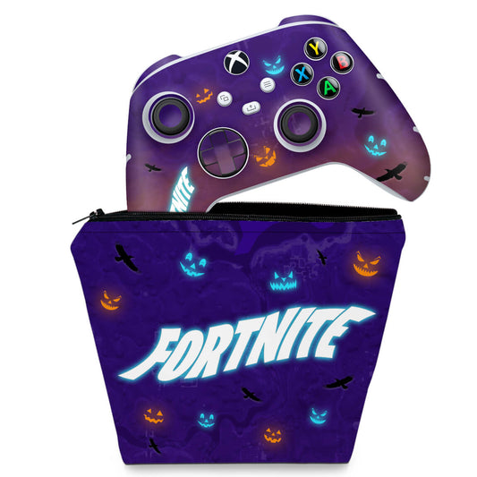 KIT Capa Case e Skin Anti-Rage Xbox Series S X Controle - Fortnite