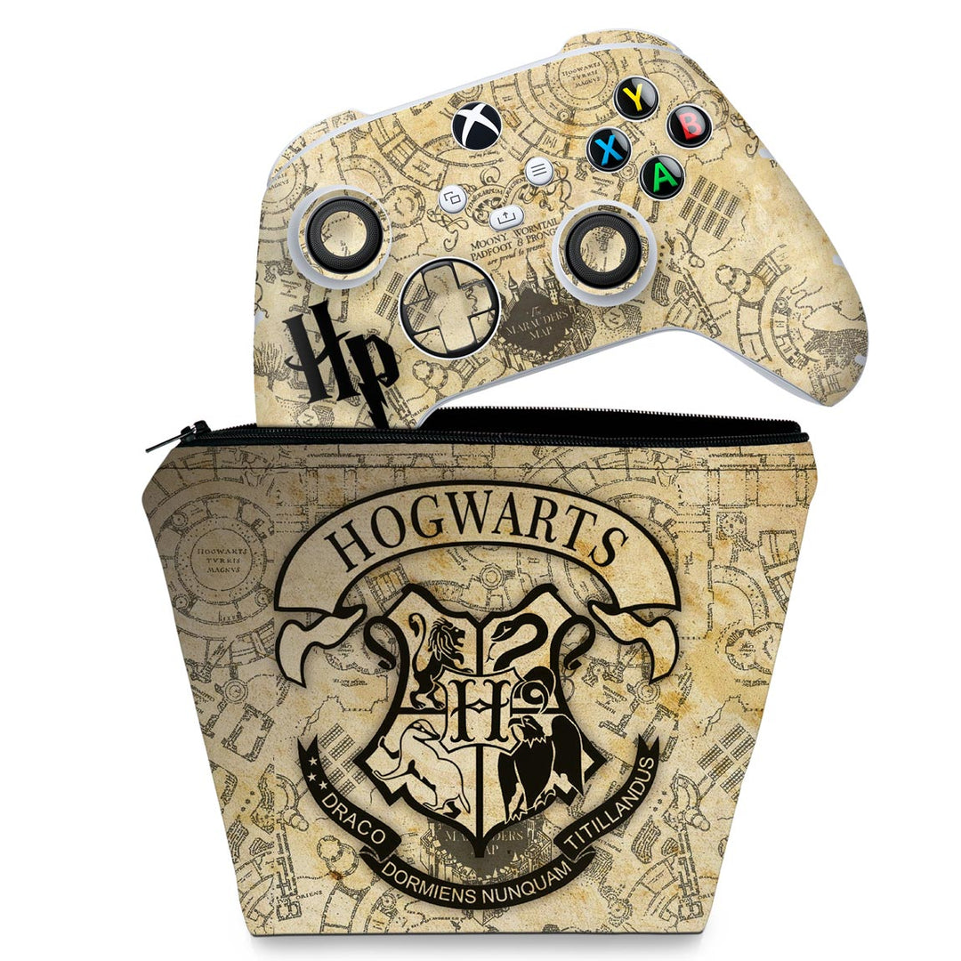 KIT Capa Case e Skin Anti-Rage Xbox Series S X Controle - Harry Potter - Pop Arte Skins