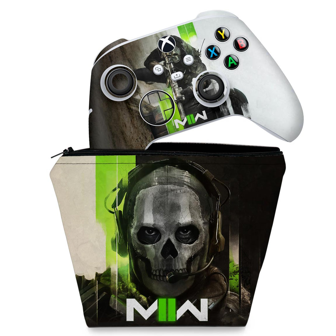 KIT Capa Case e Skin Anti-Rage Xbox Series S X Controle - Call Of Duty Modern Warfare II - Pop Arte Skins