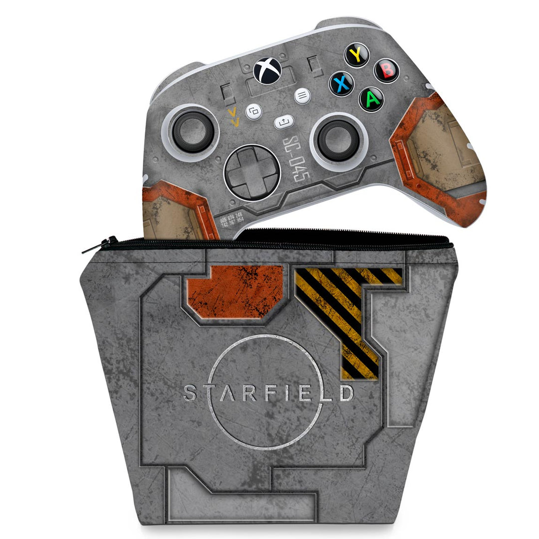 KIT Capa Case e Skin Anti-Rage Xbox Series S X Controle - Starfield - Pop Arte Skins