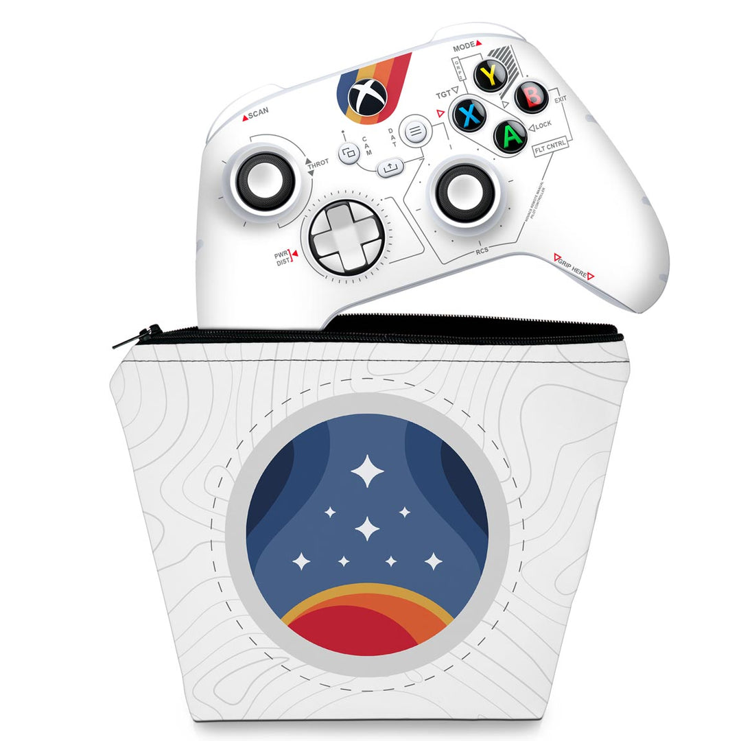 KIT Capa Case e Skin Anti-Rage Xbox Series S X Controle - Starfield Edition - Pop Arte Skins