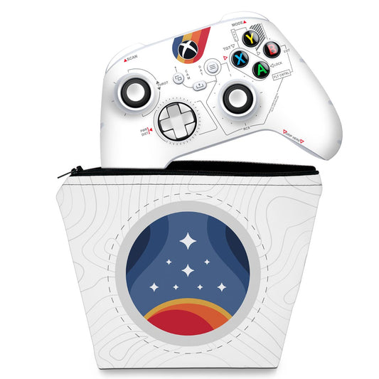 KIT Capa Case e Skin Anti-Rage Xbox Series S X Controle - Starfield Edition