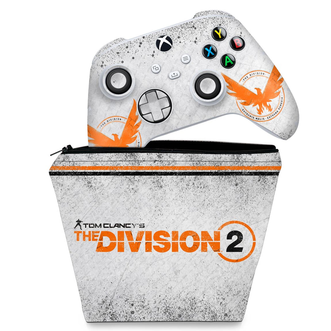 KIT Capa Case e Skin Anti-Rage Xbox Series S X Controle - The Division 2 - Pop Arte Skins
