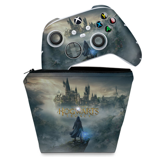KIT Capa Case e Skin Anti-Rage Xbox Series S X Controle - Hogwarts Legacy