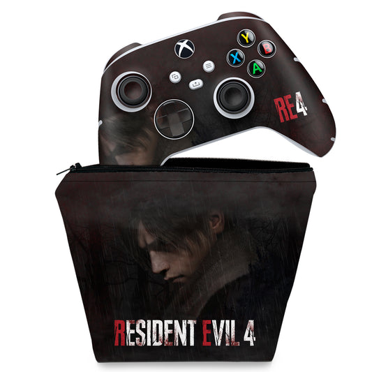KIT Capa Case e Skin Anti-Rage Xbox Series S X Controle - Resident Evil 4 Remake