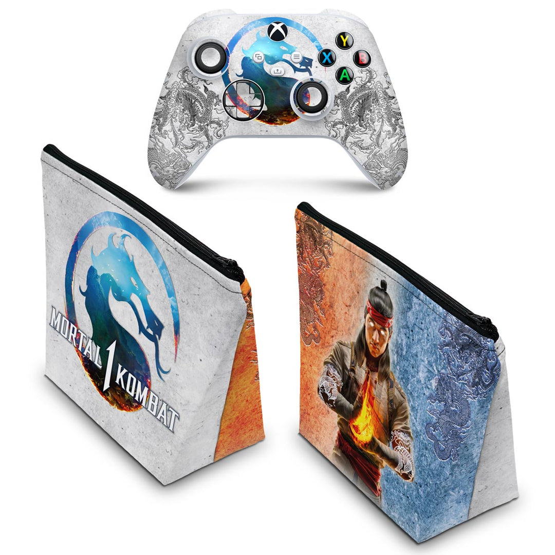KIT Capa Case e Skin Anti-Rage Xbox Series S X Controle - Mortal Kombat 1 - Pop Arte Skins - foto 2