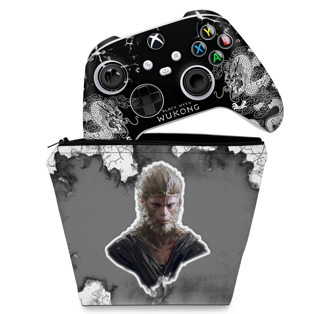 KIT Capa Case e Skin Anti-Rage Xbox Series S X Controle - Black Myth: Wukong - Pop Arte Skins