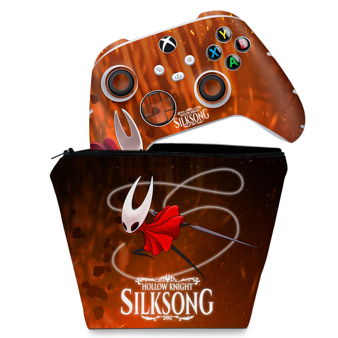 KIT Capa Case e Skin Anti-Rage Xbox Series S X Controle - Hollow Knight: Silksong