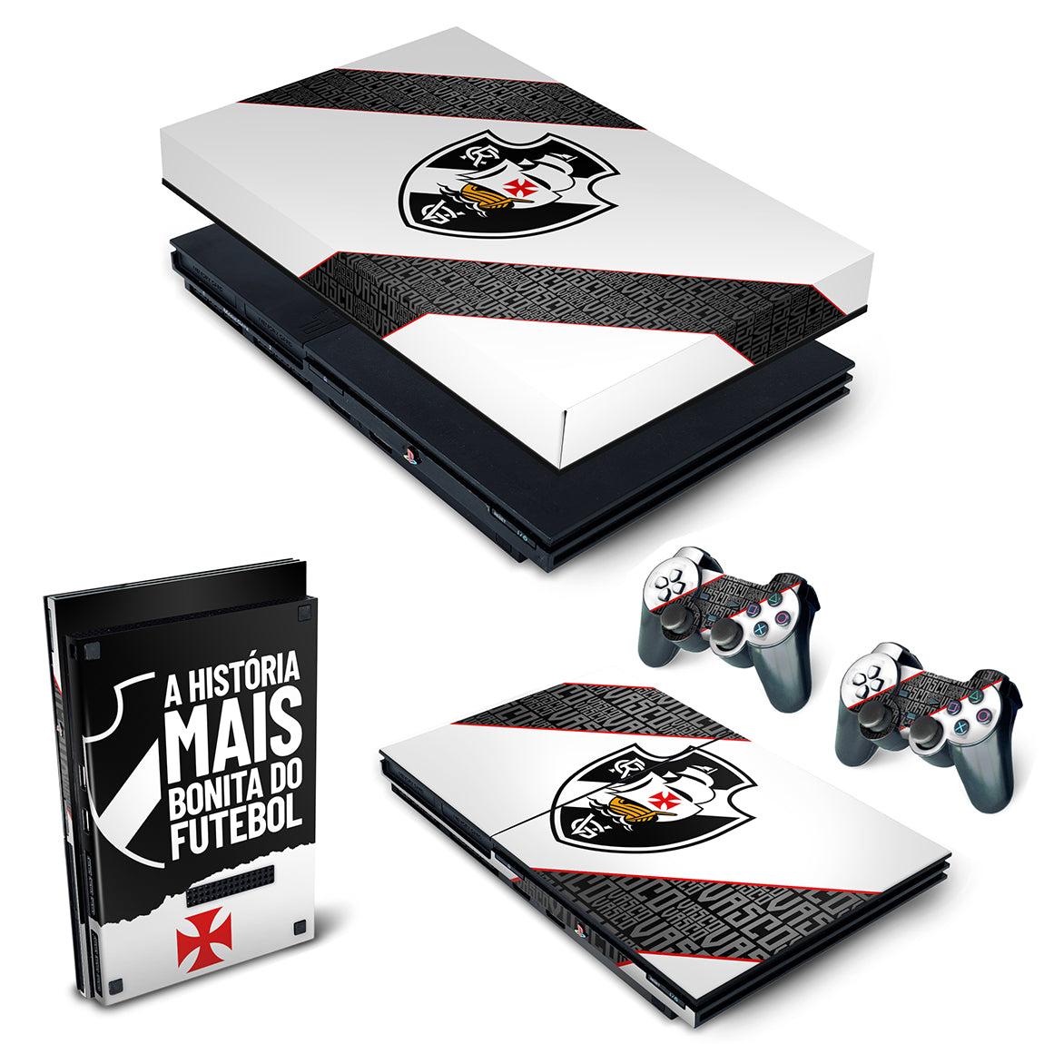 KIT Capa Anti Poeira e Skin Anti-Rage PS2 Slim - Vasco A