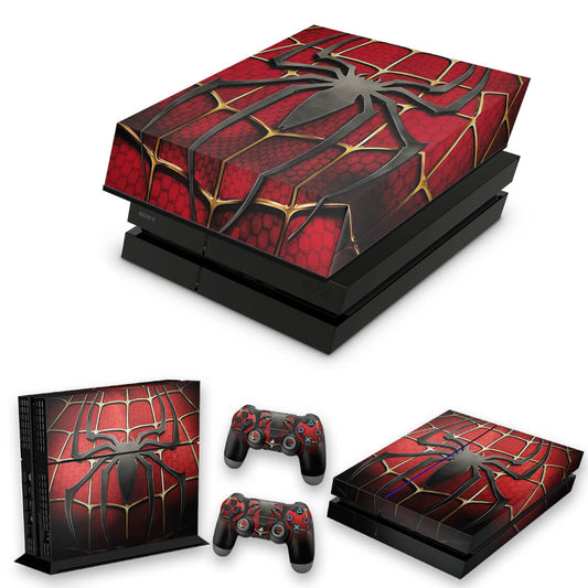 KIT Capa Anti Poeira e Skin Anti-Rage PS4 Fat - Spider Man - Homem Aranha