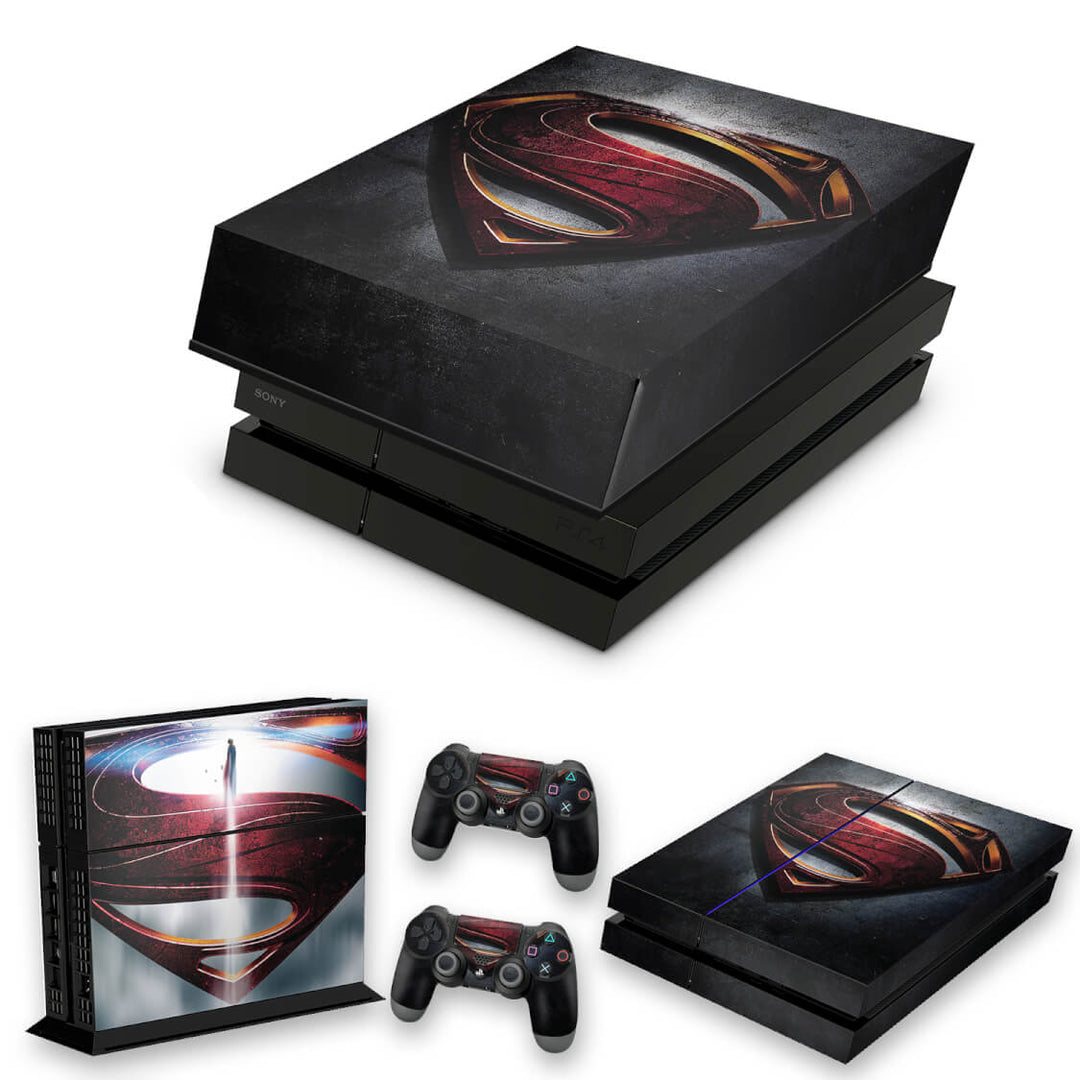 KIT Capa Anti Poeira e Skin Anti-Rage PS4 Fat - Superman - Super Homem - Pop Arte Skins