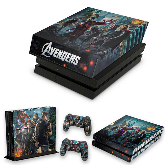 KIT Capa Anti Poeira e Skin Anti-Rage PS4 Fat - The Avengers - Os Vingadores