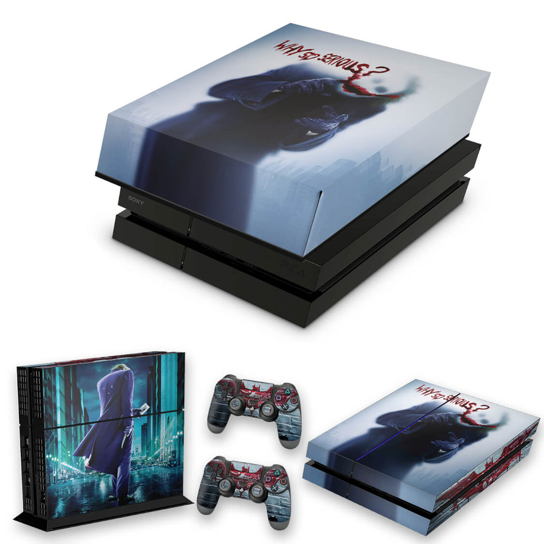 KIT Capa Anti Poeira e Skin Anti-Rage PS4 Fat - Coringa Joker #A - Pop Arte Skins