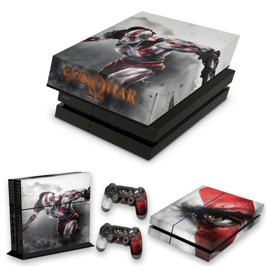 KIT Capa Anti Poeira e Skin Anti-Rage PS4 Fat - God Of War #A