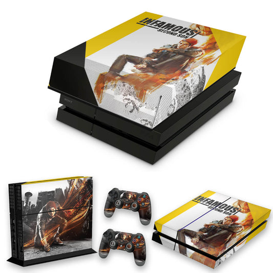 KIT Capa Anti Poeira e Skin Anti-Rage PS4 Fat - Infamous