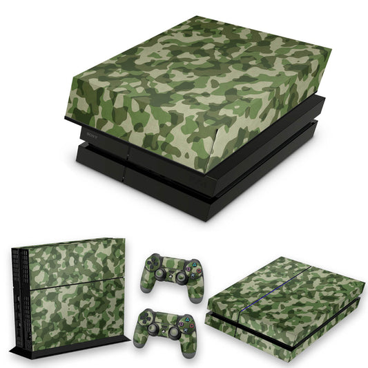 KIT Capa Anti Poeira e Skin Anti-Rage PS4 Fat - Camuflagem Exercito