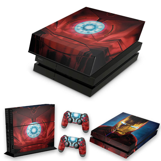 KIT Capa Anti Poeira e Skin Anti-Rage PS4 Fat - Iron Man - Homem De Ferro