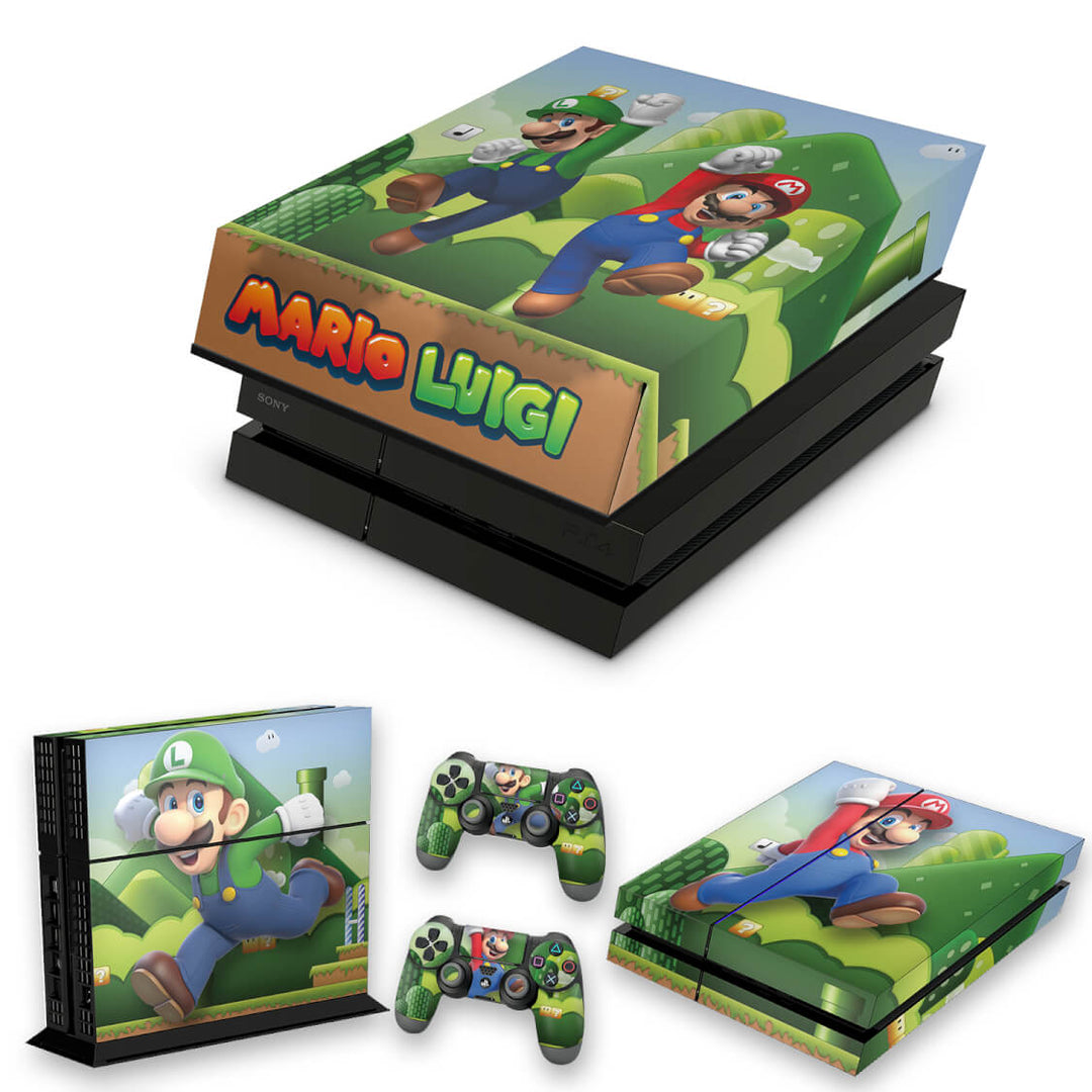 KIT Capa Anti Poeira e Skin Anti-Rage PS4 Fat - Super Mario Bros - Pop Arte Skins