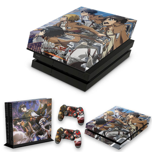 KIT Capa Anti Poeira e Skin Anti-Rage PS4 Fat - Attack On Titan - Shingeki No Kyojin #A