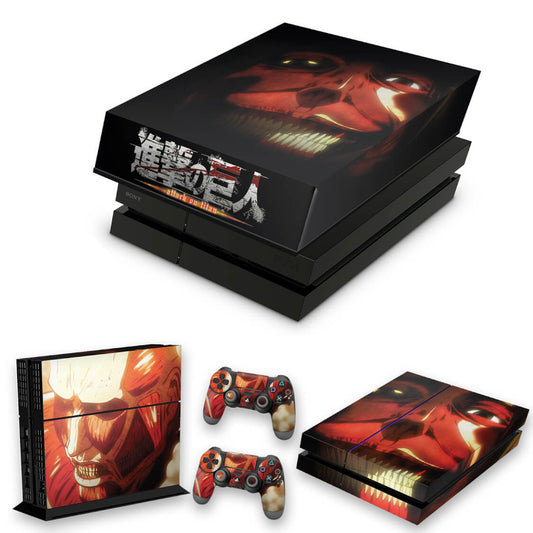 KIT Capa Anti Poeira e Skin Anti-Rage PS4 Fat - Attack On Titan - Shingeki No Kyojin #B