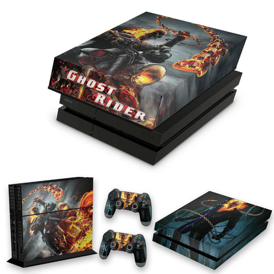 KIT Capa Anti Poeira e Skin Anti-Rage PS4 Fat - Ghost Rider #B