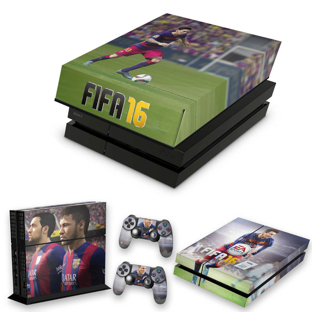 KIT Capa Anti Poeira e Skin Anti-Rage PS4 Fat - Fifa 16 - Pop Arte Skins