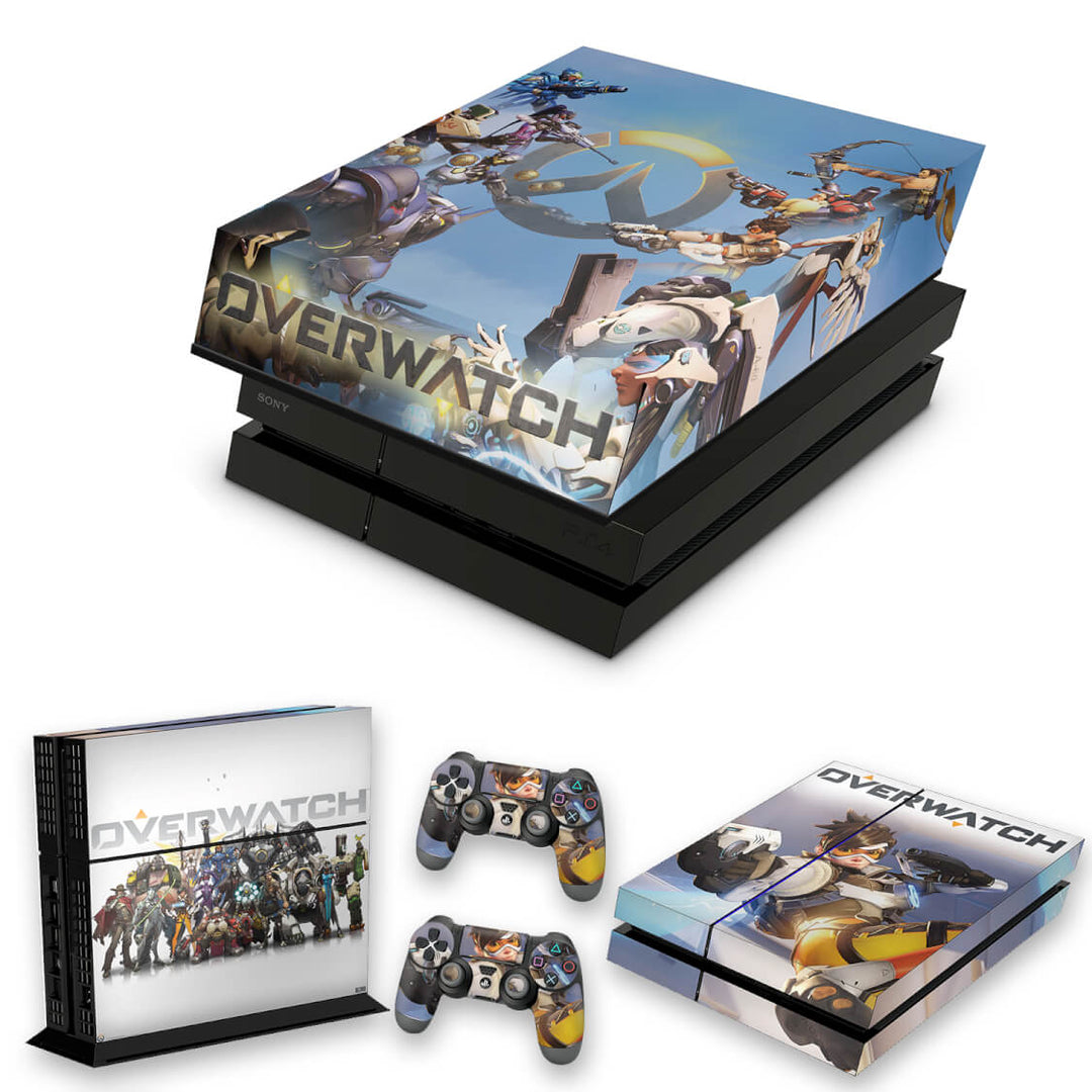 KIT Capa Anti Poeira e Skin Anti-Rage PS4 Fat - Overwatch - Pop Arte Skins