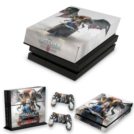 KIT Capa Anti Poeira e Skin Anti-Rage PS4 Fat - The Witcher 3: Wild Hunt - Blood And Wine