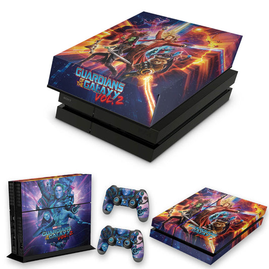 KIT Capa Anti Poeira e Skin Anti-Rage PS4 Fat - Guardiões Da Galáxia Vol. 2