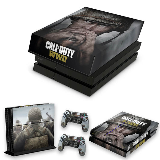 KIT Capa Anti Poeira e Skin Anti-Rage PS4 Fat - Call Of Duty Ww2