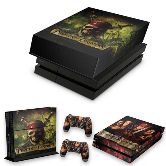 KIT Capa Anti Poeira e Skin Anti-Rage PS4 Fat - Piratas Do Caribe