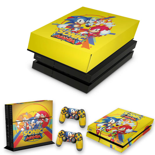 KIT Capa Anti Poeira e Skin Anti-Rage PS4 Fat - Sonic Mania