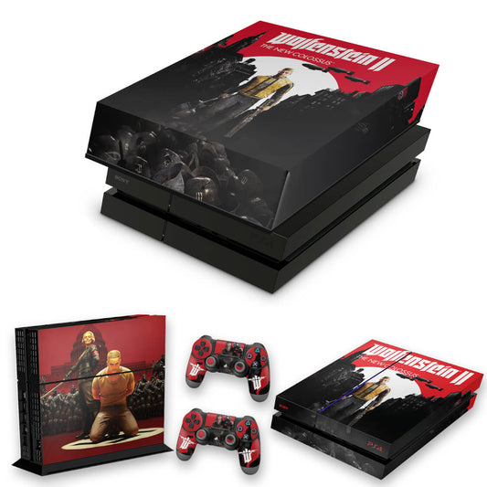 KIT Capa Anti Poeira e Skin Anti-Rage PS4 Fat - Wolfenstein 2 New Order