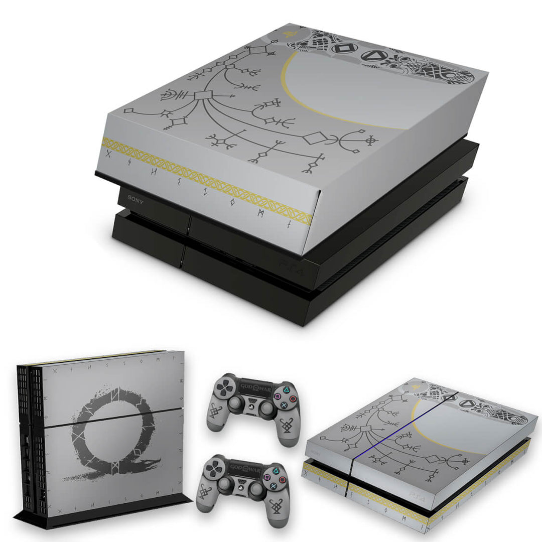 KIT Capa Anti Poeira e Skin Anti-Rage PS4 Fat - God Of War Limited Edition - Pop Arte Skins